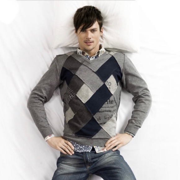 Patchwork crew neck sweater - Picture 1 of 8